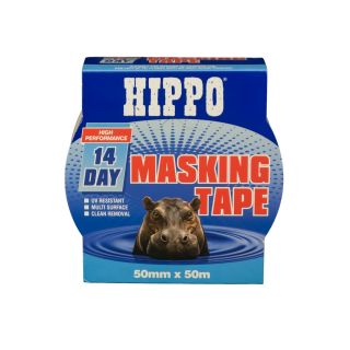 Hippo 14-Day Masking Tape 50mm x 50m Blue