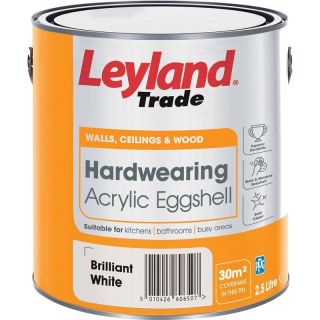 Hardwearing Acrylic Eggshell white 2.5L