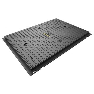 600x450mm Manhole Cover and Frame Cast Iron A15 Solid Top Single Seal Pedestrian