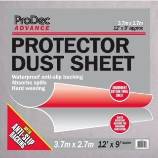 Protector Dust Sheet Anti Slip Absorbent Backing 2.7m x 3.7m