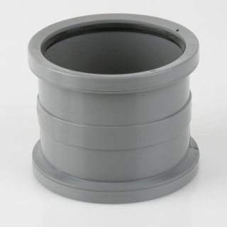 Soil Double Socket Pipe Connector Grey 110mm BS406