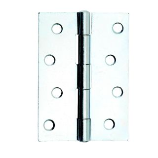 Steel Butt Hinge Polished Chrome Plated 100mm pack of 3