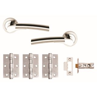 Ultimo Internal door pack Satin Nickel/Polished Chrome Plated